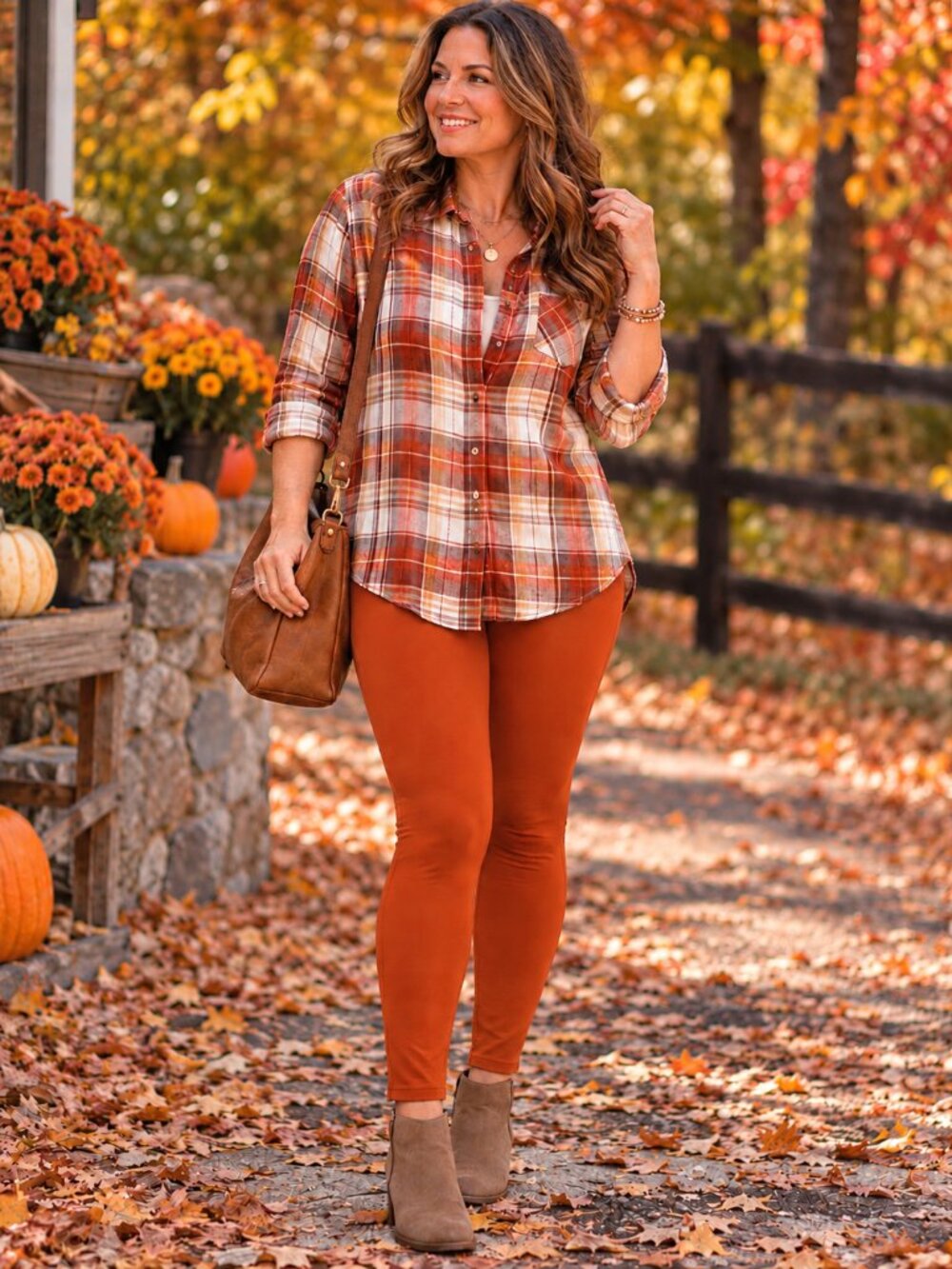 PINK Victoria's Secret Leggings Criss Cross Waist Burnt Orange Cotton XL